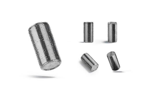 istock Blank black aluminum 280 ml soda can mockup, different views 1404039290