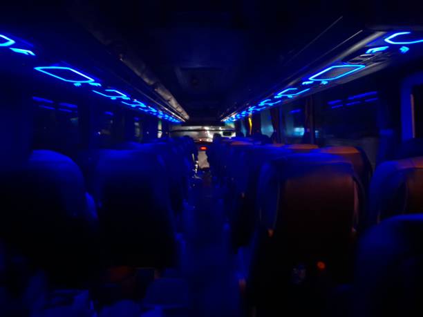 istock Bus seat in night view 1404039345