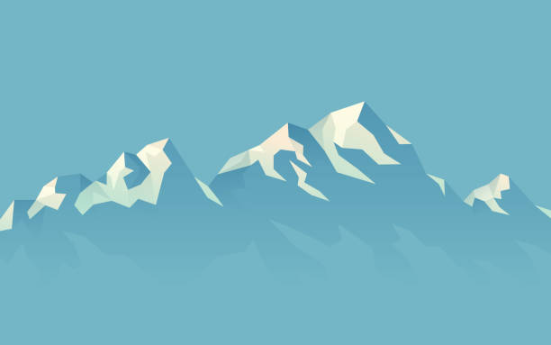 illustrazioni stock, clip art, cartoni animati e icone di tendenza di montagne sfondo - snow capped mountain peaks