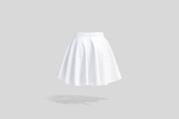 istock Blank white women mini skirt mockup, gray background 1404041682