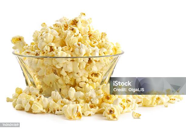 Salty Popcorn Stock Photo - Download Image Now - Bowl, Close-up, Fluffy