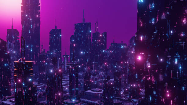 istock City Illustration At Night Space Age Banner Background 3d Illustration 1404041977