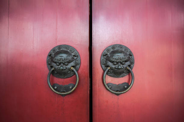 istock Lion Chinese door knocker 1404042807