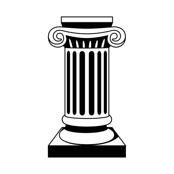 illustrations, cliparts, dessins animés et icônes de illustration de la colonne grecque antique. symbole traditionnel. image pour la décoration et le design. - column greek culture roman architecture