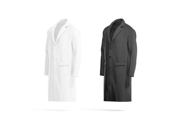 istock Blank black and white wool coat mock up, isolated 1404043299