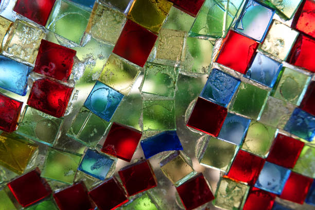 istock Glass tiles glued on a glass plate 1404047794