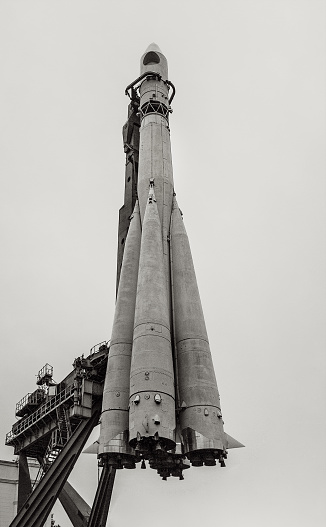Spaceship rocket on a pedestal in Moscow, Russia