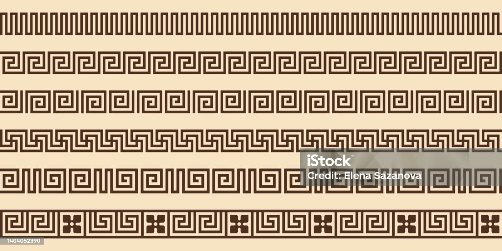 Greek Key Pattern Ancient Greek Key Pattern Seamless Borders Collection Decorative Ancient ...