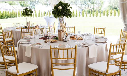 Wedding Guest Table Decorated With Flowers