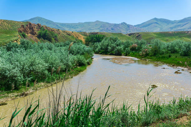 istock foothills landscape with a muddy and full-flowing river 1404055068