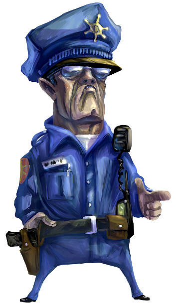 질긴 경찰 - humor deputy officer police stock illustrations