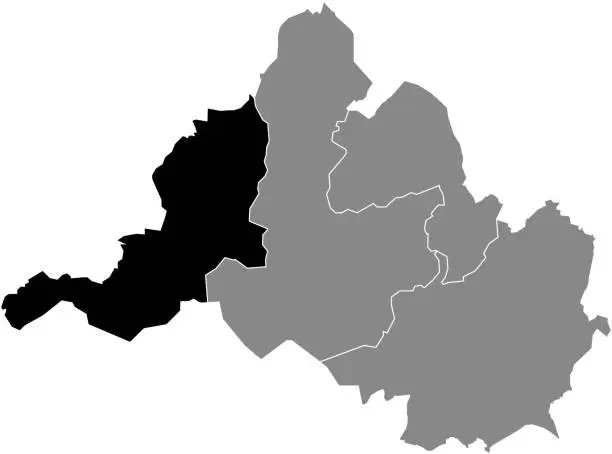 Vector illustration of Locator map of the WEST BOROUGH, SAARBRÜCKEN