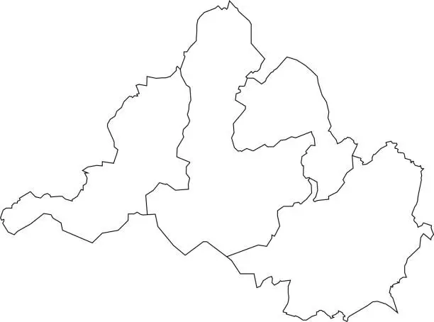 Vector illustration of White boroughs map of SAARBRÜCKEN, GERMANY