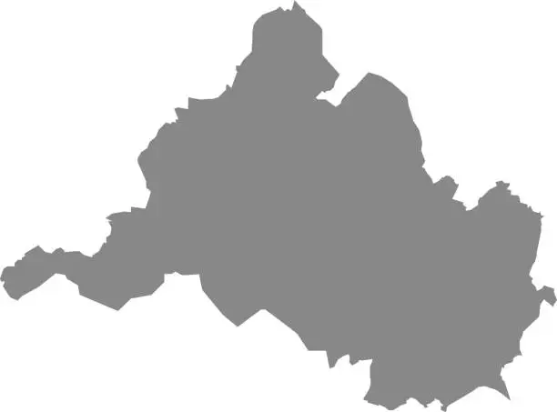 Vector illustration of Gray map of SAARBRÜCKEN, GERMANY