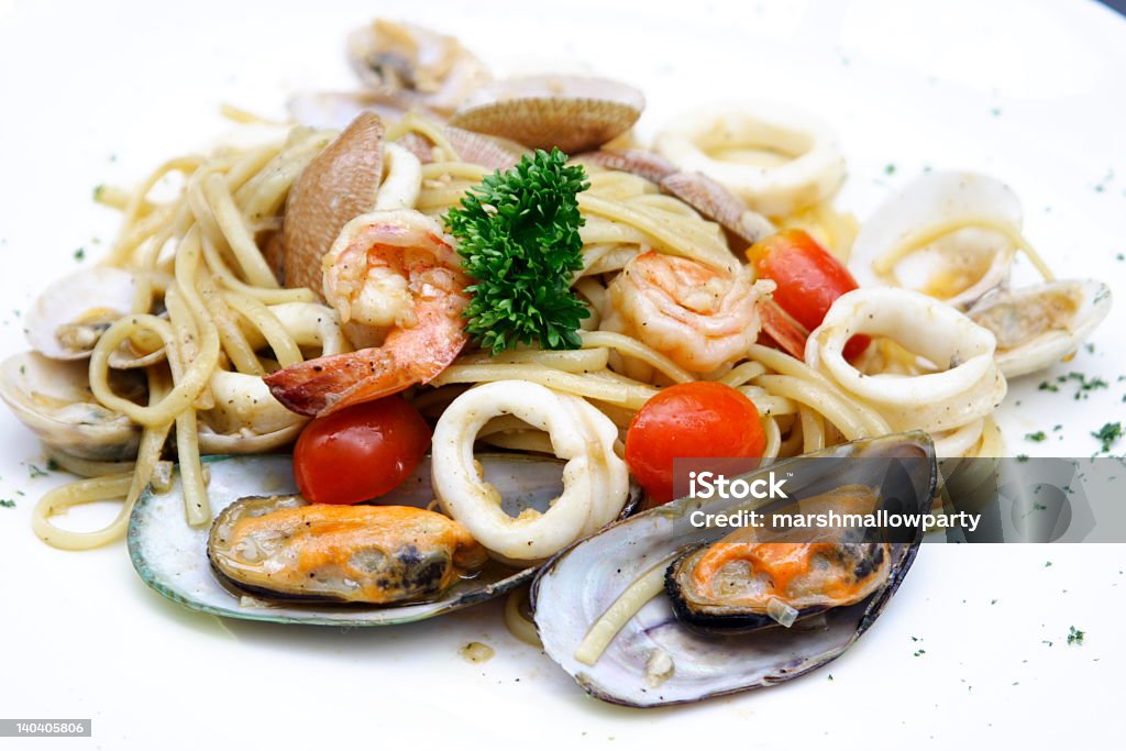 Frutti di mare pasta - Foto stock royalty-free di Cena