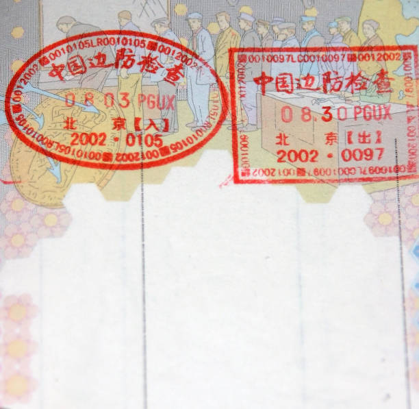 istock chinese visa in european passport 140405896