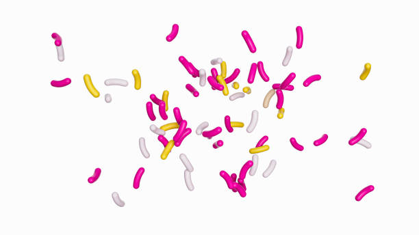 istock Colorful sprinkle falling isolated white background 3d illustration 1404063944
