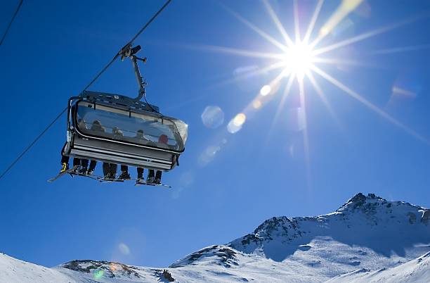 istock skiers in a chairlift 140406425