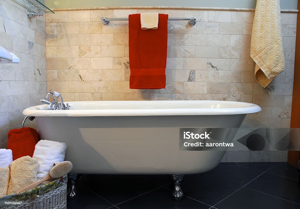 Clawfoot Tub Old fashion clawfoot tub in bathroom Architecture Stock Photo