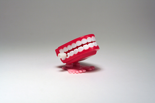 Wind up toy chattering teeth.
