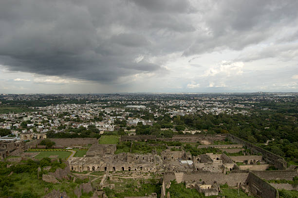 hyderabad View over Hyderabad/India from Golconda Fort hyderabad india stock pictures, royalty-free photos & images
