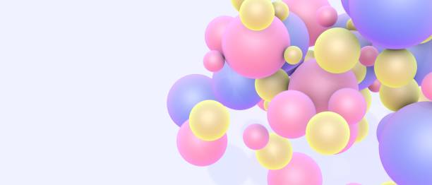 istock Colored balloons on a white background. 3D render. Festive background. With place for text 1404065415