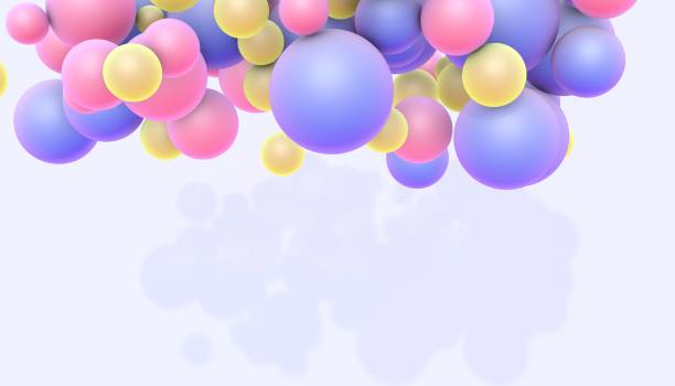 istock Colored balloons on a white background. 3D render. Festive background. With place for text 1404065418