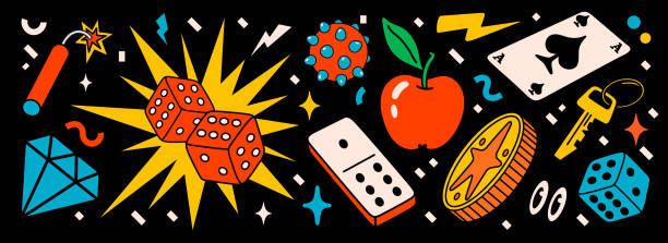 Cartoon vector funny cute Comic characters. Crazy cartoons Abstract vector collection in trendy retro comic style