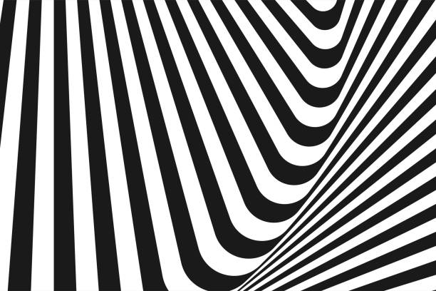 istock Abstract diagonal background of black and white repeat straight stripe line wavy design 1404069927