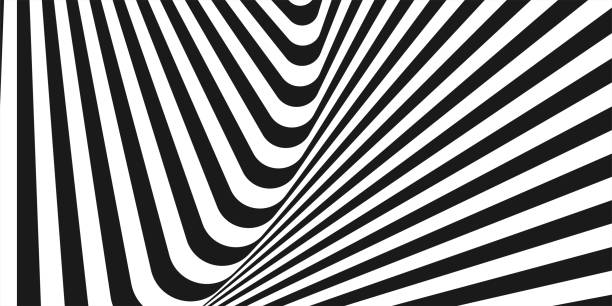 istock Abstract diagonal background of black and white repeat straight stripe line wavy design 1404069968