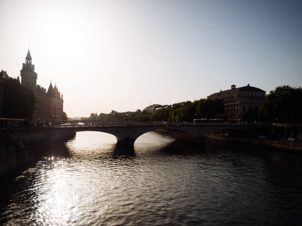 istock Paris and Seine river in sunset 1404070113