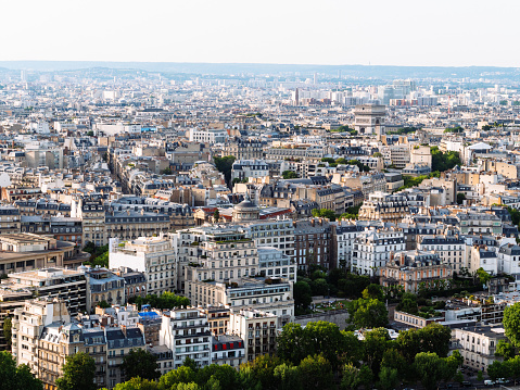 Paris, France - cityscape view with Eiffel Tower. UNESCO World Heritage Site.