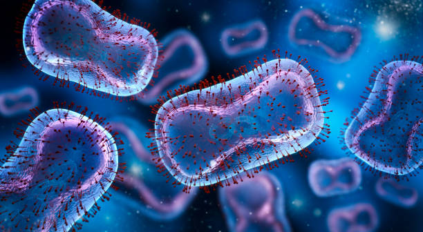 monkeypox virus illustration - pathogen imagens e fotografias de stock