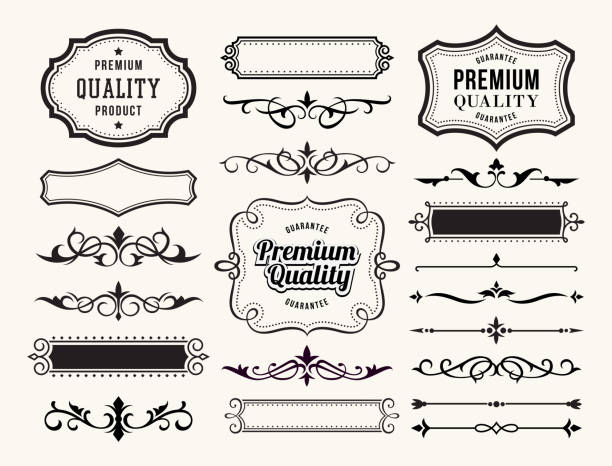 Set of decorative elements for design Set of the vector decorative elements for design. swashbuckler stock illustrations