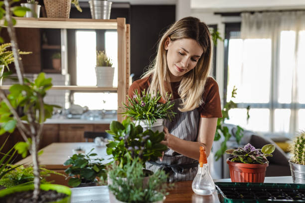 istock Woman preparing flowers for planting 1404077962