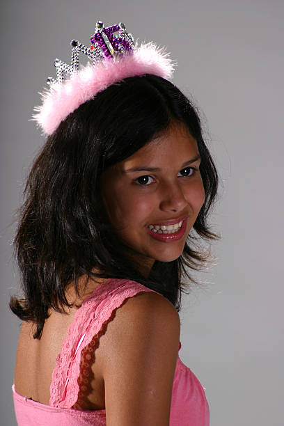 cute hispanic girl celebrating her 15th birthday