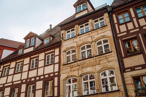 Historic half-timbered houses in the Weissgerbergasse in Nuremberg