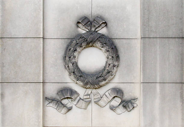 Laurel-wreath on grave stock photo