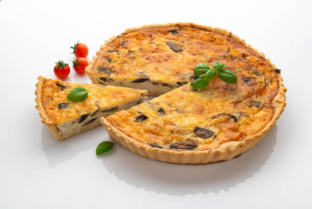 istock Mushroom pie with cheese and wild mushrooms. Mushroom quiche. 1404080664