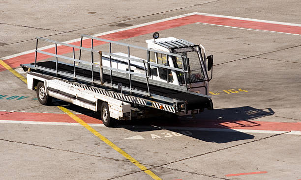 Conveyor belt cart stock photo