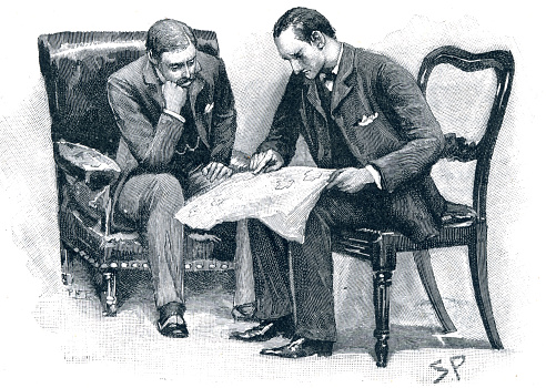Art illustration by Sidney Paget, author Sir Arthur Conan Doyle