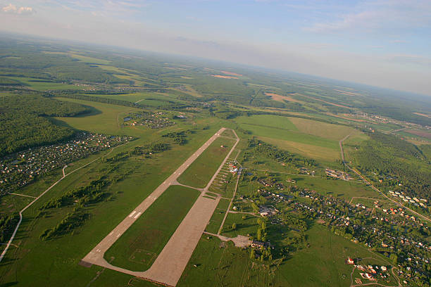 istock Aerial view of runway 140408411