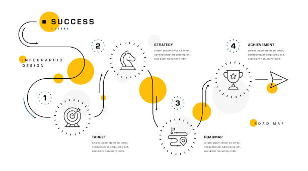 ilustrações, clipart, desenhos animados e ícones de sucesso infographic design - winning agreement success ladder of success