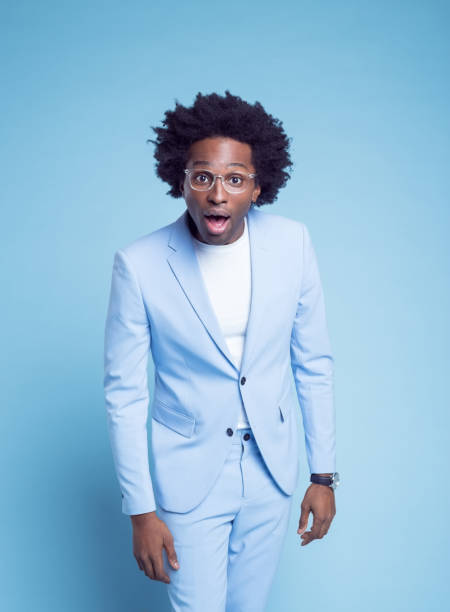 istock Surprised businessman in blue blazer 1404097048