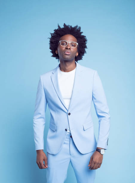 istock Man in blue blazer with cool attitude 1404097769