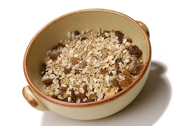 A delicious healthy bowl of muesli.