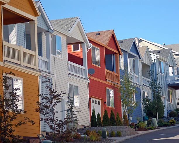 istock Rainbow of row houses 140409893