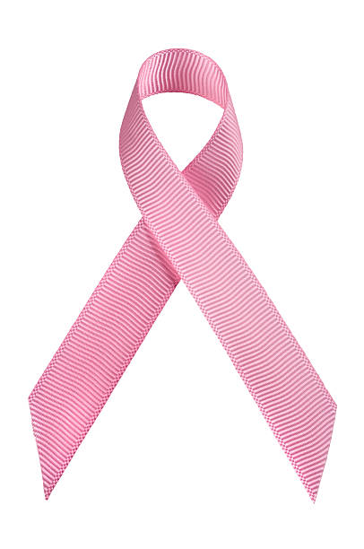 Breat Cancer Ribbon on White. stock photo