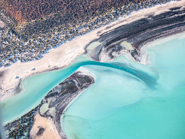 istock Aerial view of water and sand patterns 1404103744