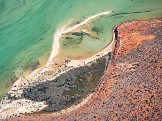 istock Aerial view of water and sand patterns 1404103748
